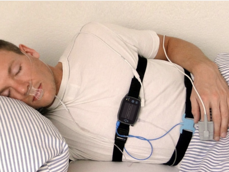 Man Undergoing the Sleep Apnea Test