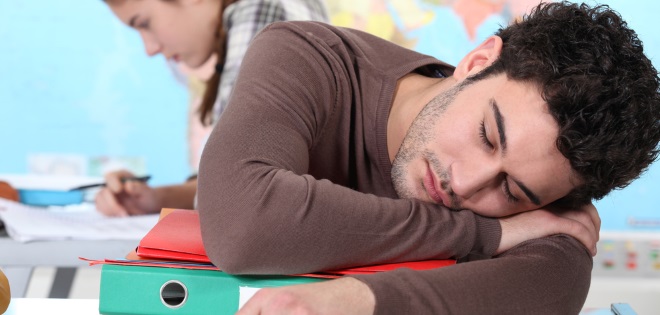 Student in class suffering from Hypersomnias