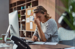 Woman suffering from sleep deprivation