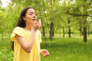 woman standing in field