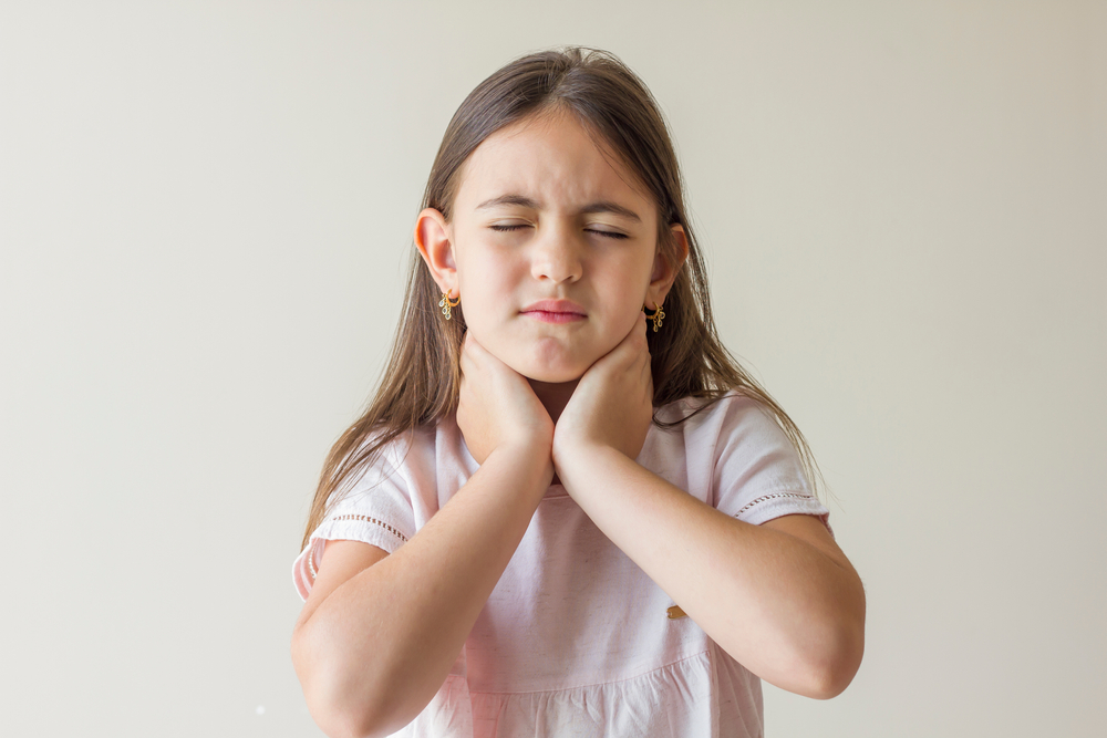 child with a sore throat