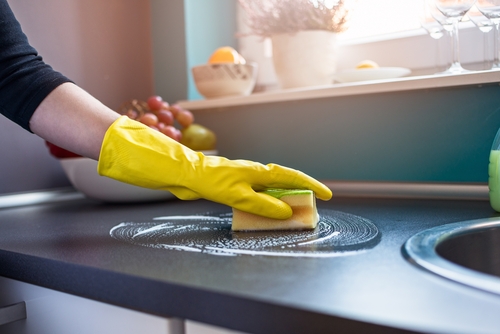 Cleaning the kitchen