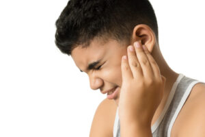 Child suffering from an ear infection