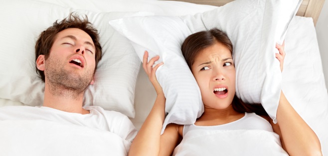 Woman awake from partner snoring
